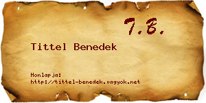 Tittel Benedek névjegykártya