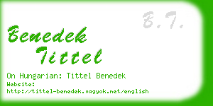 benedek tittel business card